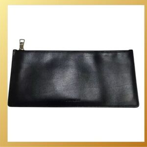 Coach Envelope 9” Clutch Leather Purse Accessory W/ Zip  Zipper Black